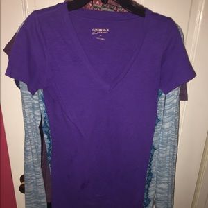Purple v-neck tee